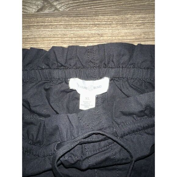 Women's Treasure & Bond Wide Leg Drawstring Pants Pockets Black Size XL. 16 - Picture 3 of 15